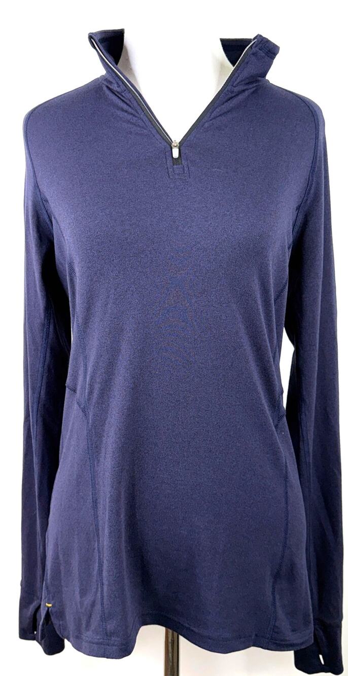 REI Co-Op Blue Women's Baselayer Long Sleeve Quarter Zip Shirt Size Small
